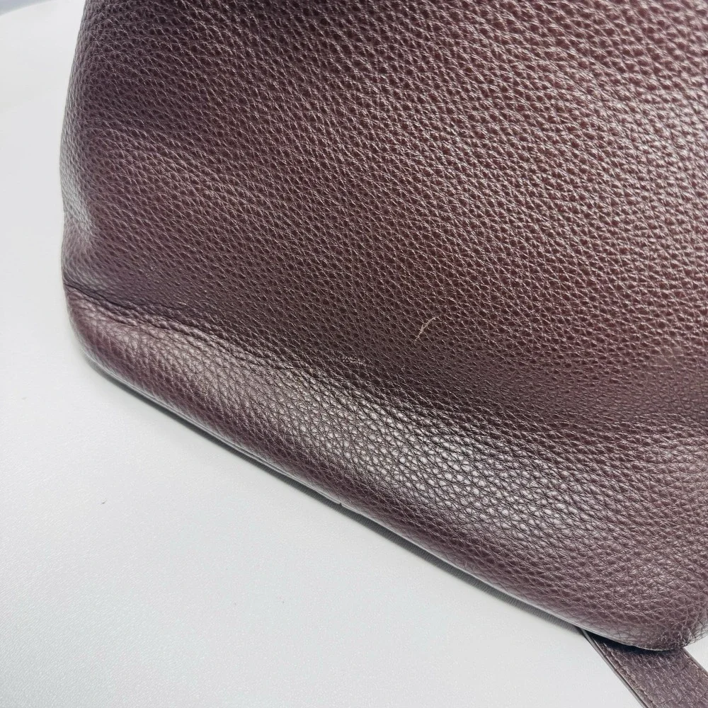 Talbots Leather Shoulder Bag Womens One Size Brown‎ Hobo Purse Zip Classic